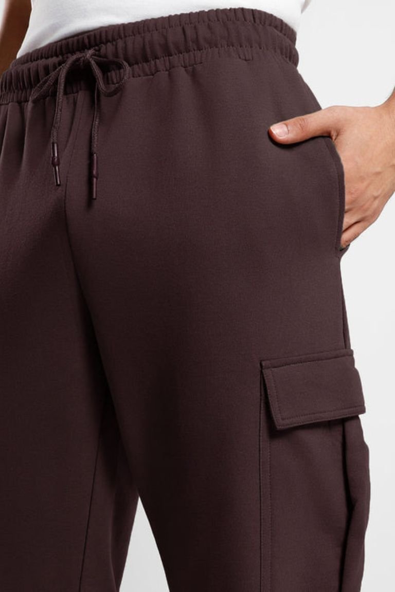 Brown Cargo Relaxed Fit Jogger Pants with Pocket - Image 4