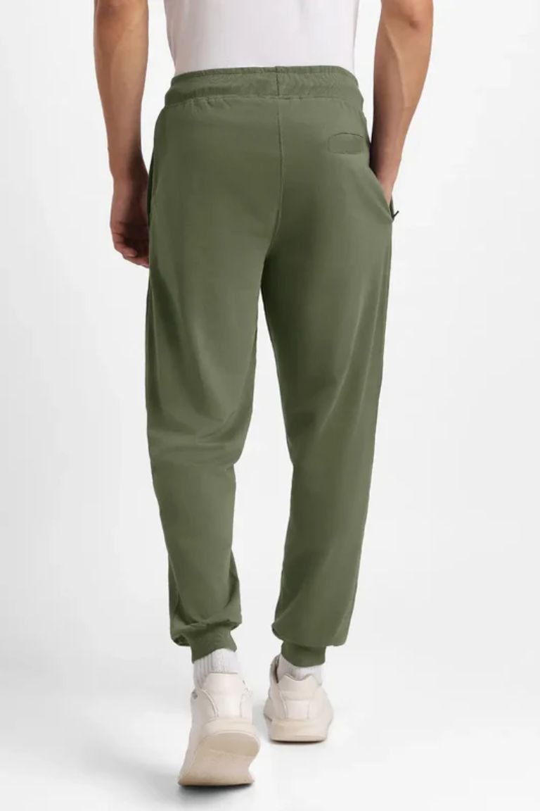 Olive Green Regular Fit Joggers - Image 2