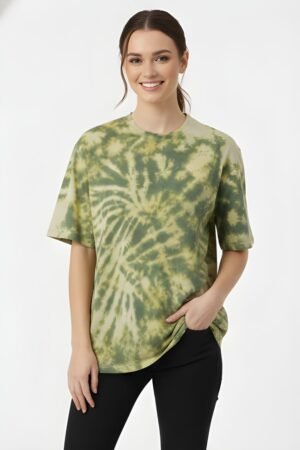 Forest Spiral Tie-Dye Oversized T-Shirt