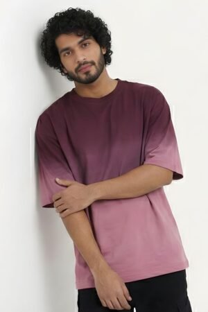 Rose dusk Gradient Tie-Dye Oversized Tee