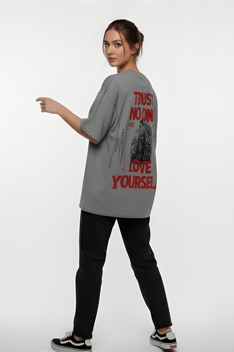 Trust No One, Love Yourself Oversized Valentine T-Shirt - Image 2